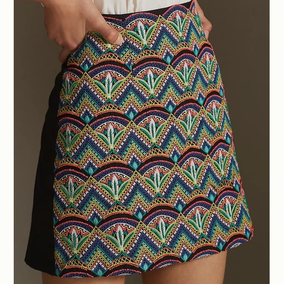 Anthropologie Ollari Deco Mini Skirt - Picture 2 of 7